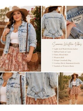 SAVANNA JANE Boutique Light Acid Wash Jean Jacket